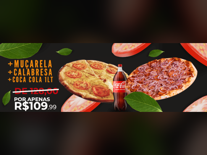 Combo Muçarela + Calabresa + Coca 1L